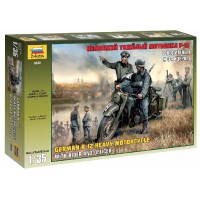 ZVEZDA - 1/35 GERMAN WWII MOTORCYCLE R12 WITH CREW