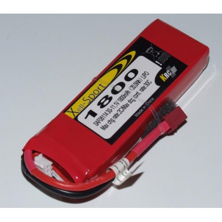 Lipo Xell-Sport 11.1V 1800MAH 3S 30C DEANS