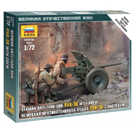 ZVEZDA - 1/72 GERMAN ANTI TANK GUN PAK 36