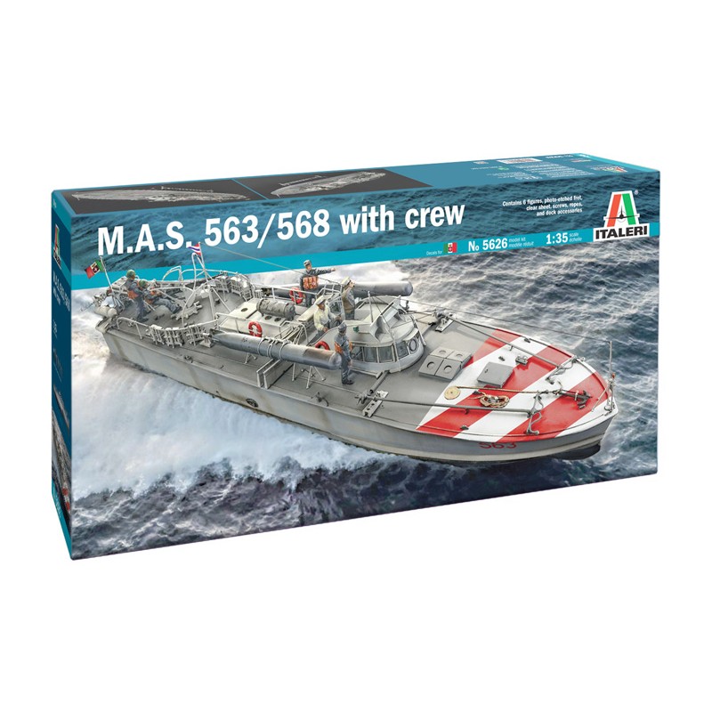 ITALERI - 1/35 M.A.S. 568 4a SERIE w/CREW M.A.S. & ACESSORIES INCLUDED . -  X3 Models