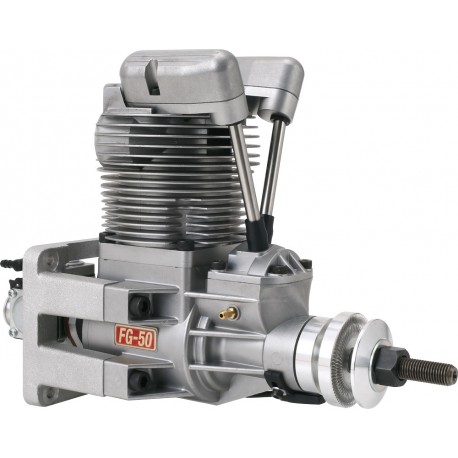 SAITO FG-50 Gasoline Engine (4Tempi Benzina) CON CENTRALINA, CASTELLO MOTORE IN ALLUMINIO E SILENZIATORE                       .