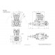 SAITO FG-50 Gasoline Engine (4Tempi Benzina) CON CENTRALINA, CASTELLO MOTORE IN ALLUMINIO E SILENZIATORE                       .