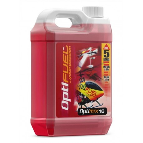 OPTIFUEL - Optimix Fuel 16% Nitro, 18% Klotz oil, 66% Methanol (5L) - ADATTA PER TUTTI I MOTORI 4T GLOW SAITO ED ELICOTTERI