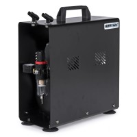HOBBYNOX - COMPRESSORE PER AEROGRAFO (Oil-free) 1/6HP con serbatoio da 3L (0-4BAR) e valvola di sicurezza - estremamente silenzi