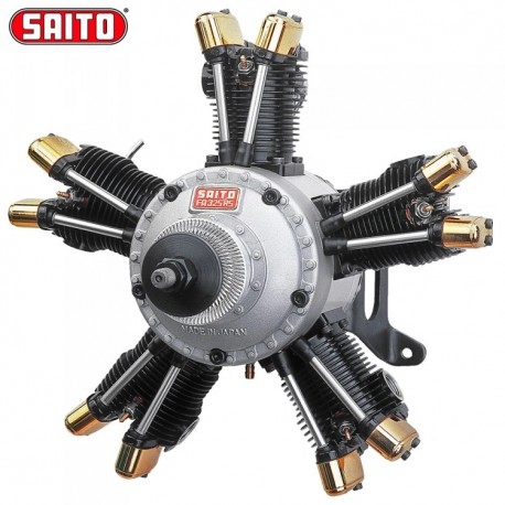 SAITO FA-325 R5-D CON SCARICHI E ACCESSORI (Radial 5-Dual GlowPlug per Cylinder)