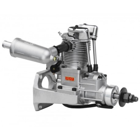 SAITO FG-17 Gasoline Engine (4Tempi Benzina) CON CENTRALINA, CASTELLO MOTORE IN ALLUMINIO E SILENZIATORE
