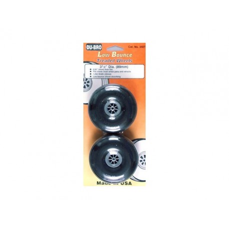 DUBRO - 3-1/2" Dia Tread Surf Wheels - COPPIA RUOTE CON BATTISTRADA RIGATO  - Diametro: 89mm - Spessore: 32mm - Foro Asse: 4mm -