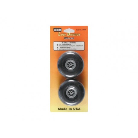 DUBRO - 3" Dia Smooth Surface Wheels - COPPIA RUOTE CON BATTISTRADA LISCIO  - Diametro: 76mm - Spessore: 26mm - Foro Asse: 4mm -